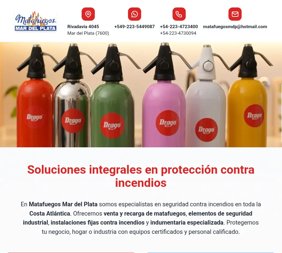 Matafuegos Mar del Plata - Professional Website