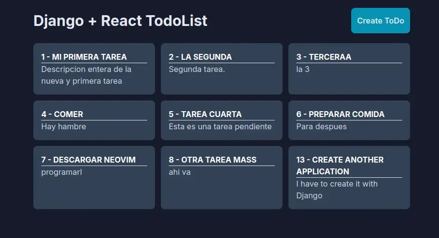 TodoList - Django + React WebApp